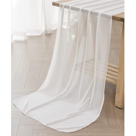 MDS Pack of 25 | Ivory | 10ft Chiffon Table Runner 29x170 Inches Long Romantic Rustic Sheer Gauze Runner for Wedding Bridal Shower Birthday Banquets Engagement Spring Easter Boho Decorationss