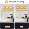 WILON 3-Light LED Vanity Wall Sconce, Gold Bathroom Lighting Fixture