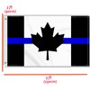 3×5 FT Thin Blue Line Canada Flag, Large 100D Honoring