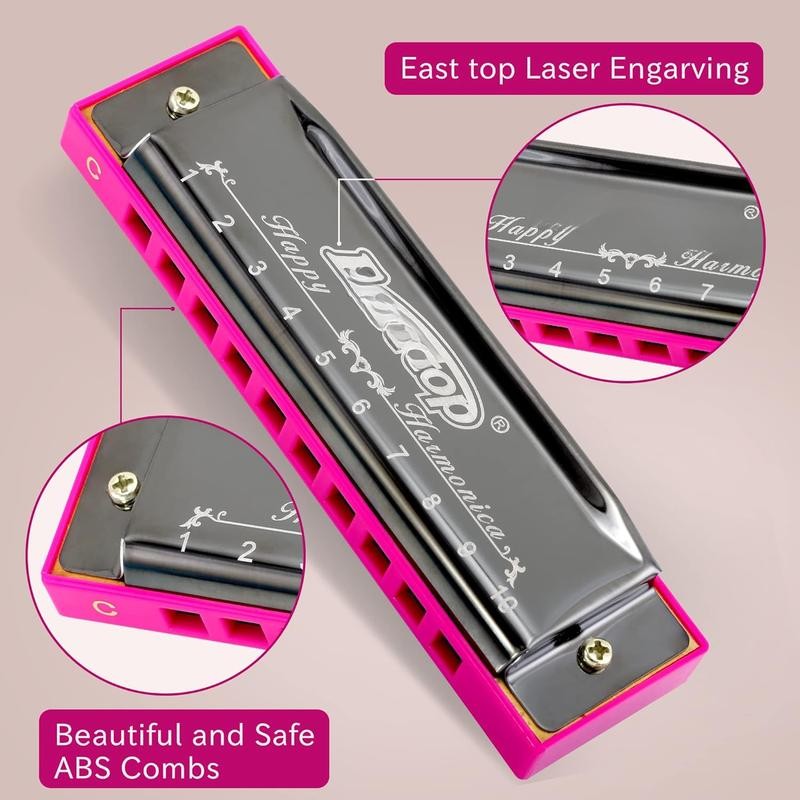 Blues Harmonica, Diatonic 10 Holes C Key Happy Harmonica Mouth
