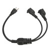 Extension Y Splitter Power Cord 3 Pin 1 to 2