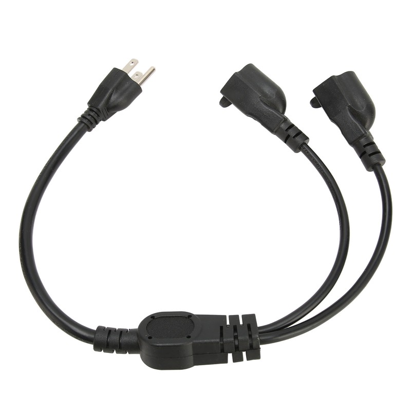 Extension Y Splitter Power Cord 3 Pin 1 to 2