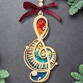 Music Note Ornament - Music Notes Christmas Ornaments, Music Note Ornaments for Christmas Tree, Musical Note Ornaments - Music Ornament - Gifts for Music Lovers - 2 Layer Wood Acrylic Ornament 2024