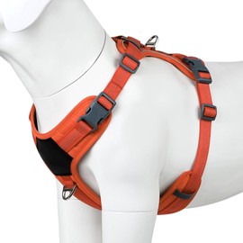 PLUTUS PET Arnés antitirones para Perros, con liberación en el Cuello, Acolchado Suave, Reflectante y Ajustable, para Perros pequeños, medianos y Grandes (Naranja, XS)