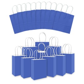 qiqee 24PCS Small Gift Bag with Handles Bulk 8.3"x6"x3" Gift Bags Purple Blue Bags Multiple Uses (Small Size)