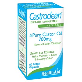 Castroclean, 700mg Pure Castor Oil, 60 Softgel Caps, No After Taste, Helps Maintain Healthy Colon in a Gentle But Effective Way