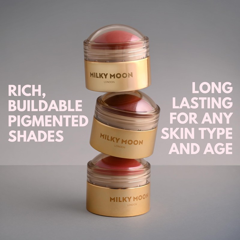 Milky Moon London Stellar Cheeks Cream Blush, Long-lasting, Lightweight Formula