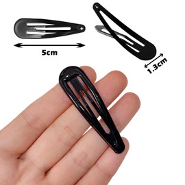 Stadux 40 Pcs Metal Snap Hair Clips Black 2 Inch Barrettes for Women Toddler Girls Hair Accessories