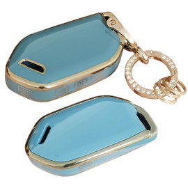 TAPAYICA for Kia Key Fob Cover Keyless Remote Key Fob Shell with Keychain Fit for Kia Telluride 2023 2024 Smart Key (Gray-Blue)