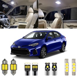 Xpismii 6 Piece 6000K White Corolla LED Interior Light Kit Package Replacement for Toyota Corolla 2003-2012 2013 2014 2015 2016 2017 2018 2019 2020 2021 2022, with Placement Diagram and Install Tool