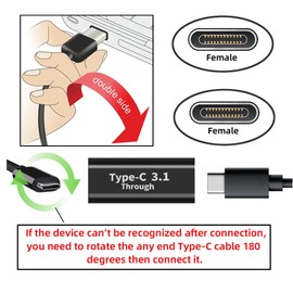 cablecc USB3.0 Tipo C macho 10Gbps a doble hembra adaptador divisor de datos de alimentación en ángulo ascendente compatible con portátil Steam Deck