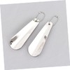 Healeved 2pcs Portable Stainless Steel Shoehorn with Hanging Ring Ergonomic