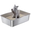 Nyutu Stainless Steel Litter Box Large, Metal Cat Litter Box