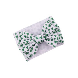 JustMyDress St. Patrick's Baby Headband Turban Knotted Hair Bow Band Shamrock Print JHSP09 (Turban-T1)