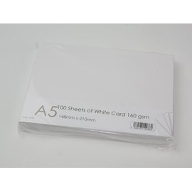 Be Creative A5 148mm x 210mm Sheets 160gsm Blank Card Cardstock White (100pk), Small