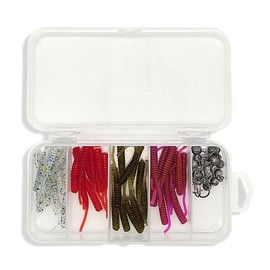Orurudo Fishing Tackle Ajing・Meballing Worm Set with Jig Head Normal Type with Case (B Color) qb100212b01n0
