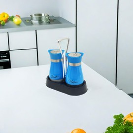 Pack of 2 Salt and Pepper Pots Salt and Pepper Shaker Salt and Pepper Set Salt Shaker Salt Pot Kitchen Accessories (Dark Blue)