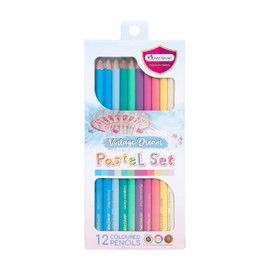 MASTERART Pastel Colored Pencils 12 Colors for Kids and Adults Coloring (VINTAGE DREAM PASTELS)