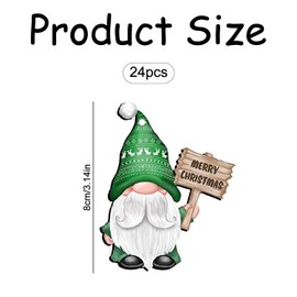 Rumyve 24pcs Vintage Santa Claus Wood Hanging Signs Pendant,Christmas Tree Gnome Hanging Decorations,Mini Santa Doll Craft Xmas Tree Decor Party Supplies(Style A)