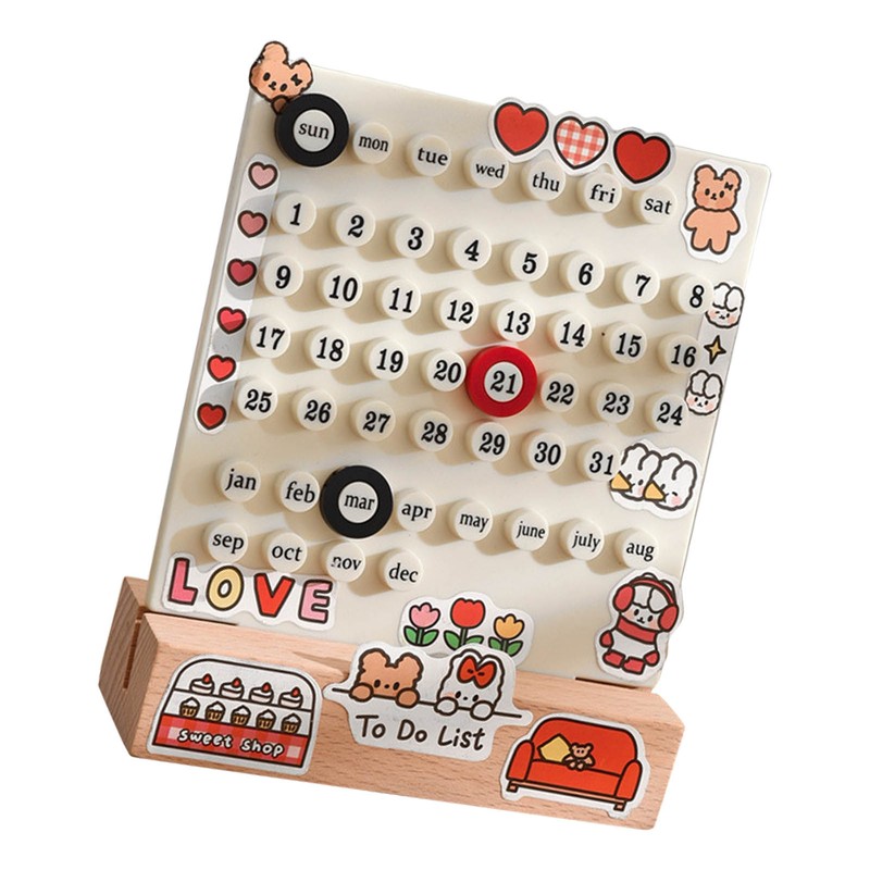 Desk Date Planner Integrated Molding Ring Table Calendar Ornaments for