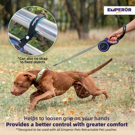 Retractable Dog Leash Add-On Accessory - Hand and Wrist Strap - for Greater Comfort, Loosen Grip for Your Hands and Better Control - Classic Blue