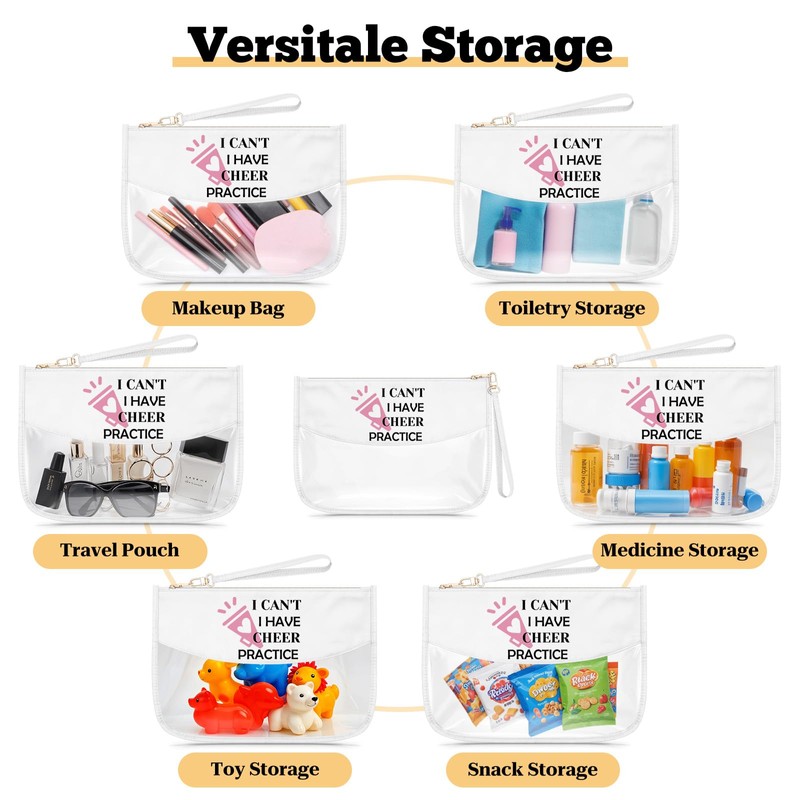 Cheerleader Gifts for Women Clear Makeup Bag Cheer Gifts for