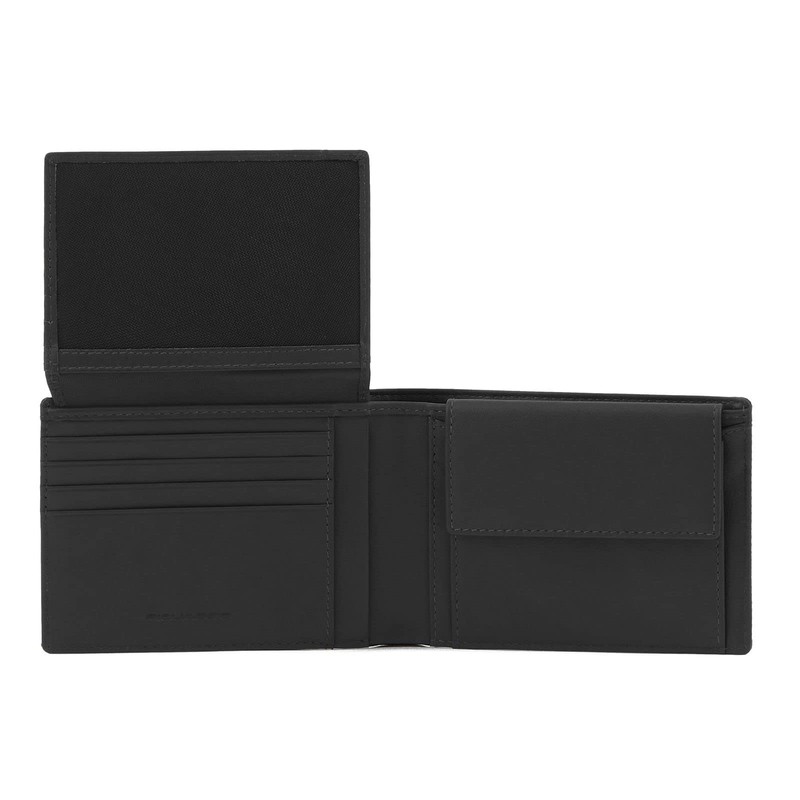Piquadro Gio RFID Protection Leather Wallet 12.5 cm, black, Standard