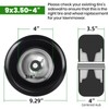 (4-Pack) 9x3.50-4” Flat Free Lawnmower Tire with 4" Centered Hub,