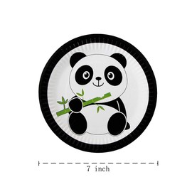 Panda Party Supplies, 20 plates, 20 napkins and 1 tablecloth