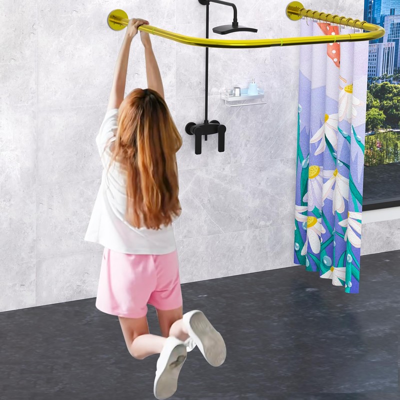 Tanxih U Shower Curtain Rod Adjustable Stainless Steel U Shaped