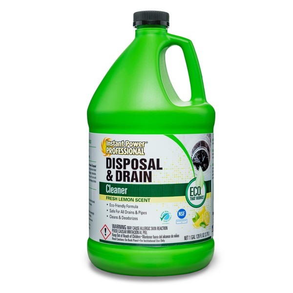 Instant Power Professional Disposal and Drain Cleaner - Keeps all Drains Clear and Running, Cleans and Deodorizes, Safe for Septic Tanks, 1 Gal