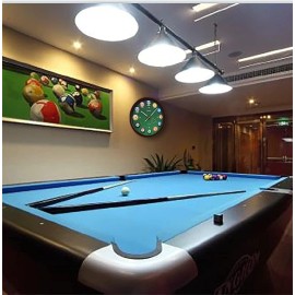 OSTAR Big Large Pool Ball Wall Clock, Battery Operated, Cue Hand, Non Ticking