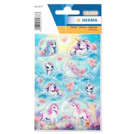 HERMA Unicorn 3D Sticker, Animal 3D Sticker for Children and Toddlers, Children's Sticker with Unicorn Motif for Sticker Album Scrapbook Photo Album Gift Birthday Decoration Letters Crafts