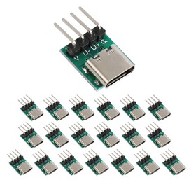 Cermant 20 Pcs USB 3.1 Type C Connector 16 Pin Test PCB Board Adapter 16P Connector Socket with Bent Pin for Data Line Wire Cable Transfer