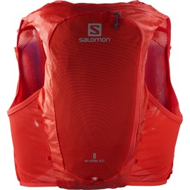Salomon Adv Hydra Vest 8 Unisex Hydration Vest Trail running Hiking, Comfort and Stability, Quick Access to Hydration, and Simplicity, Red, M