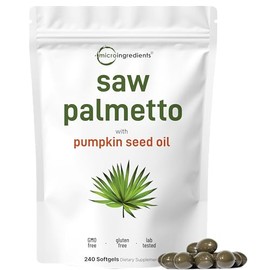 Micro Ingredients Saw Palmetto with Pumpkin Seed Oil for Men, 240 Softgels| Cold-Pressed Extract | Virgin Oil Formula | Rich in Essential Fatty Acids & Phytosterols | Non-GMO, Gluten & Soy Free
