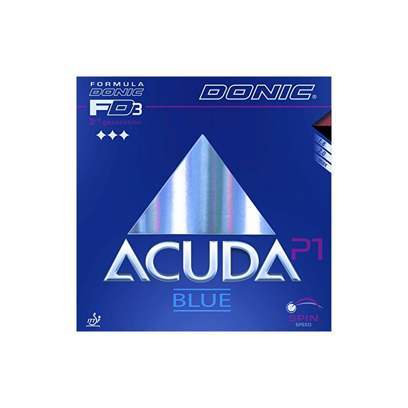 Donic Acuda Blue P1 Table Tennis Rubber (Red, 2.0mm)