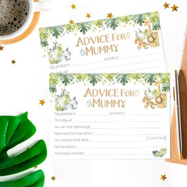 Pink Bee Parties Advice Cards in Safari Theme, Delightful Baby Shower Keepsake Game - 20 Players