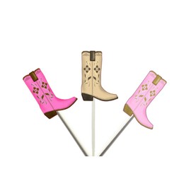 Crafty Cue Cowgirl Boot Cupcake Toppers, Cowgirl Party Cupcake Toppers