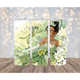 Princess Tiana Inspired 20 oz Stainless Steel Tumbler Handmade (#6)