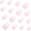 RikView Uñas Postizas Blancas Y Rosas De Tamaño Mediano, Estilo