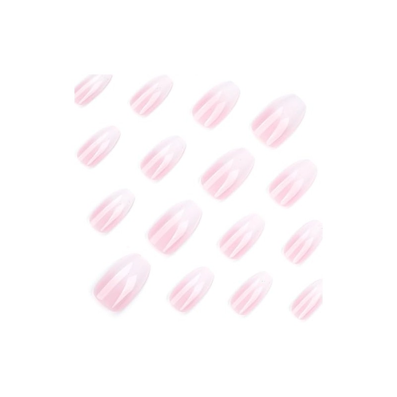 RikView Uñas Postizas Blancas Y Rosas De Tamaño Mediano, Estilo
