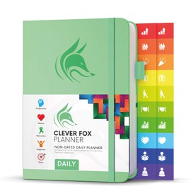 Clever Fox Planner Daily – Undated Agenda & Daily Calendar to Boost Productivity & Hit Your Goals – Gratitude Journal Personal Daily Organizer – 5.8x8.3'', Lasts 6 Months, Mint Green (Daily)