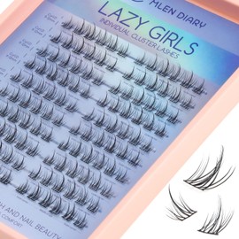 Painting Diary Pack of 120 Individual Eyelashes, 9-12 mm D Curl Cluster Lashes, DIY Eyelash Extensions, Eyelash Clusters at Home (Lazy Girl Sunflower, 120 Pieces)