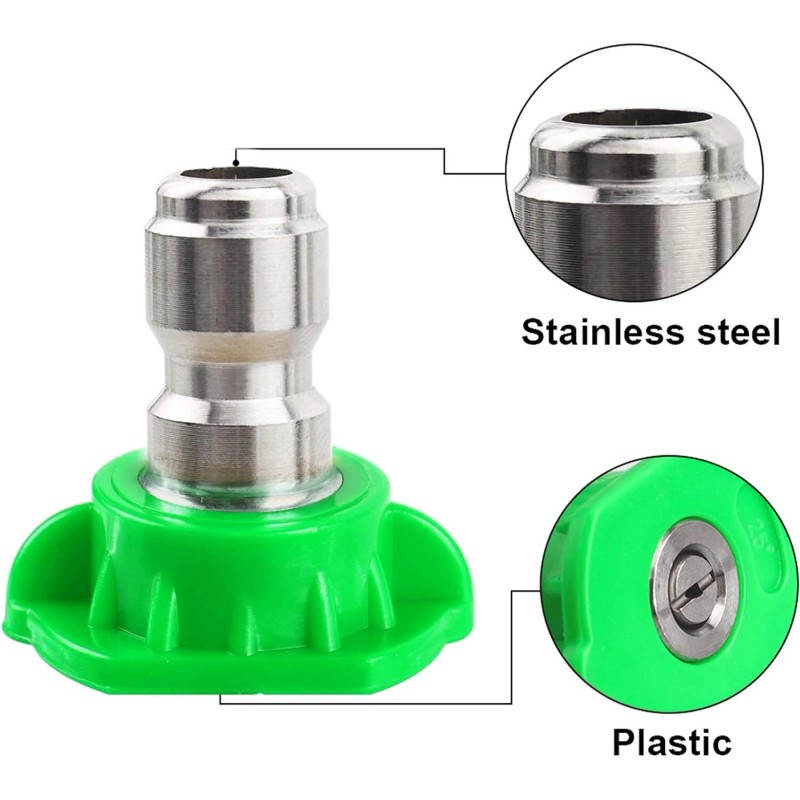 JANSAMN 5Pcs 2.5 Orifice Pressure Washer Nozzle Tips Set 4500