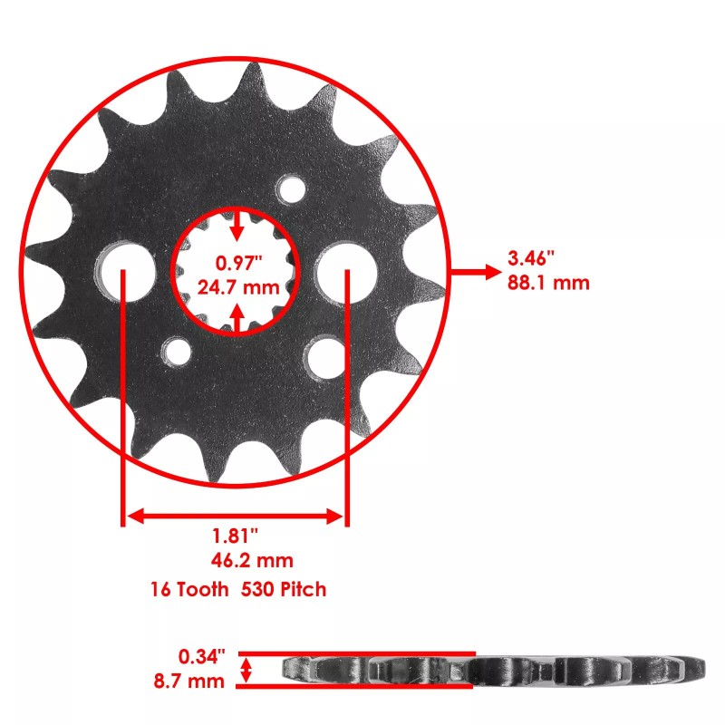Caltric Black Drive Chain And Sprocket Kit for Kawasaki Vulcan