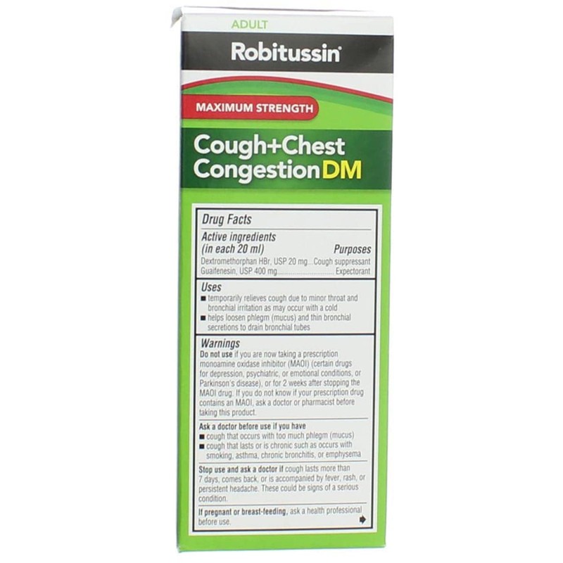 Robitussin Adult Cough+Chest Congestion DM Liquid Maximum Strength - 4