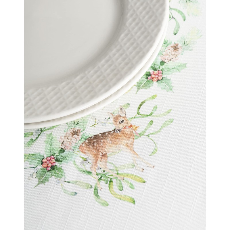 Maison d' Hermine Christmas Tradition 100% Cotton Tablecloth Kitchen Dining