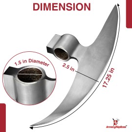 Armory Replicas Hand Forged Medieval Inspired Predrilled Spear Head Collection Historical Replic - Silver Bardiche Pole Mount