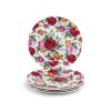 Grace Teaware 7.5" Rose Garden Bone China Dessert Plates Set